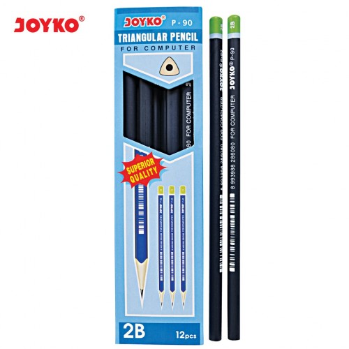 Pencil Joyko P90 / Pensil Joyko P-90 Tipe 2B Triangular Grip Computer Scanning  