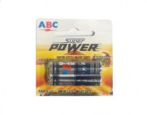 Batu Baterai ABC Hitam Super Power Size AAA 1.5V / Isi 2 Pc