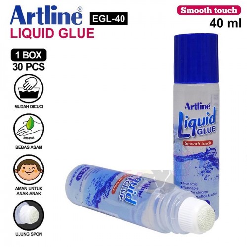 Lem Kertas Cair Artline Liquid Glue EGL-40 Isi 40ml  