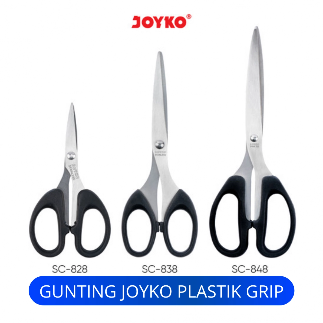 Gunting Pemotong Joyko Scissor Stainless Handle Plastik / SC-828 / SC-838 /...