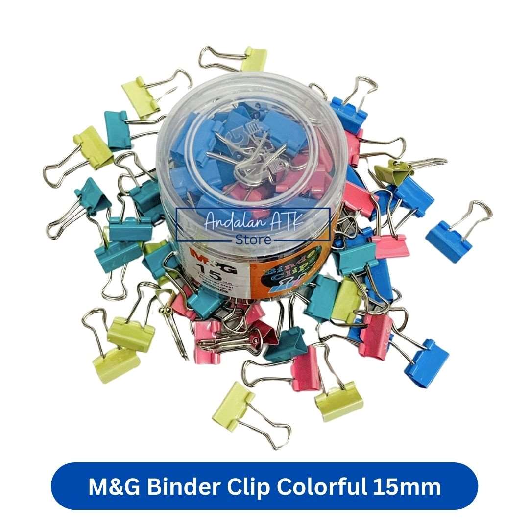 M&G Binder Clip Colorful No. 105 15mm [60 PCS] / Jepitan Klip Kertas / Paper Clip  