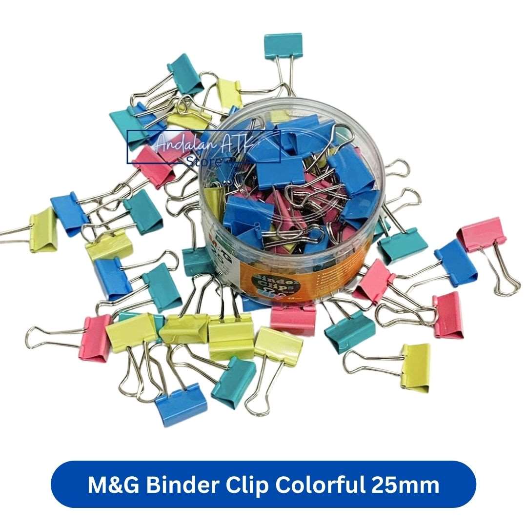 M&G Binder Clip Colorful No. 111 25mm [48 PCS] / Jepitan Klip Kertas / Paper Clip  