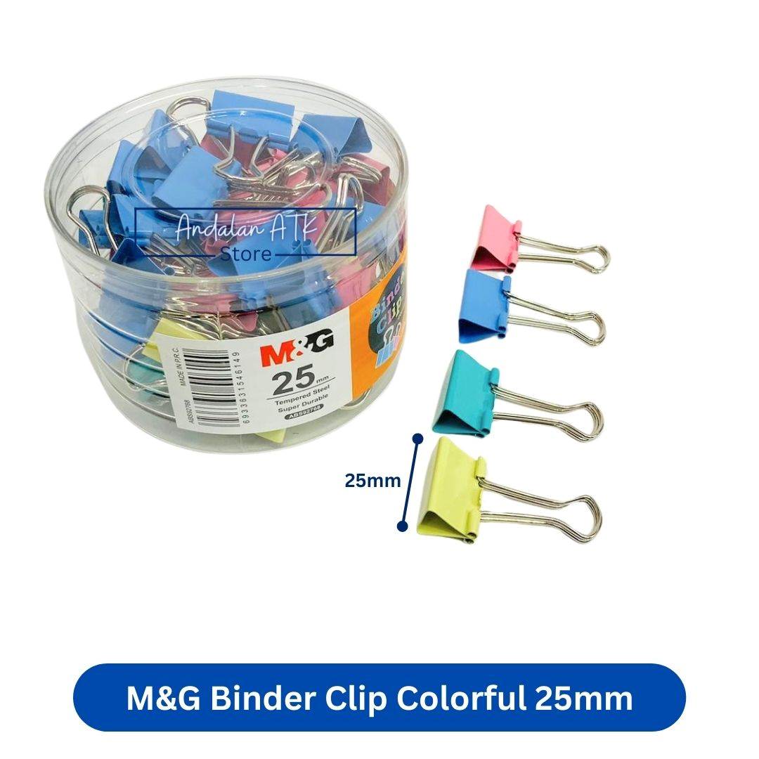 M&G Binder Clip Colorful No. 111 25mm [48 PCS] / Jepitan Klip Kertas / Paper Clip  