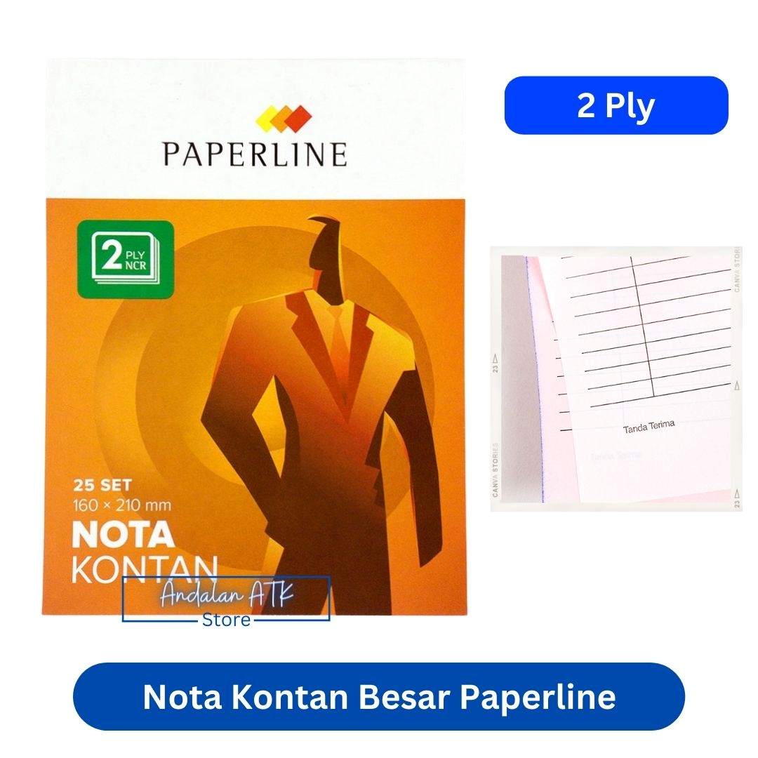 Buku Nota Kontan Besar Paperline 2 Rangkap NCR Isi 25 SET 16cm x 21cm  