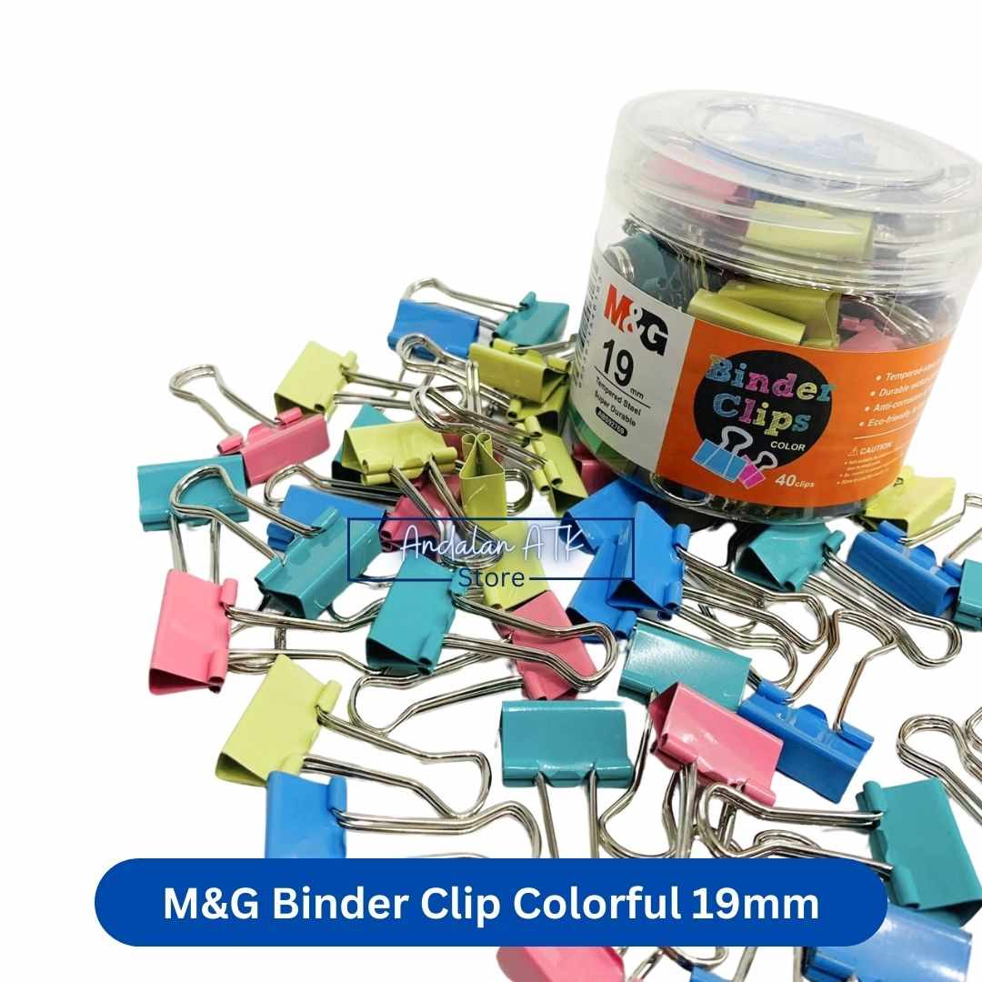 M&G Binder Clip Colorful No. 107 19mm [40 PCS] / Jepitan Klip Kertas / Paper Clip  